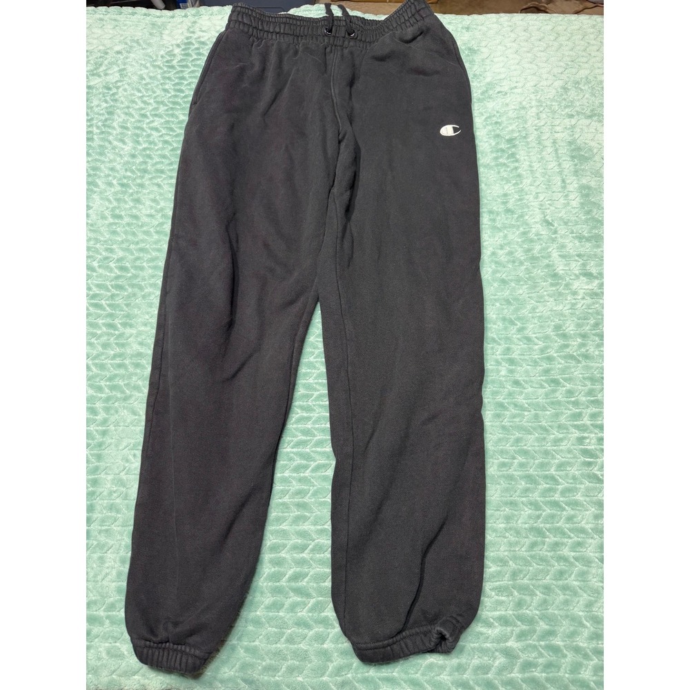 Champion Mens Powerblend Fleece Joggers Black Sweatpants Size Medium
